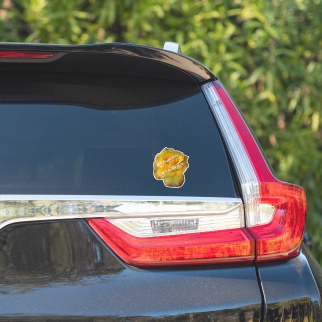 Calcomanías de rosa amarilla Rosa romántica Calcom (Lado del coche)
