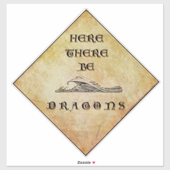 Calcomanías de vinilo Aquí Hay Dragones (Hoja)