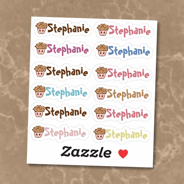 Calcomanías de vinilo con nombres caprichosos para (Sweeten Your World with Whimsical Cupcake Name Stickers 🧁🌈)