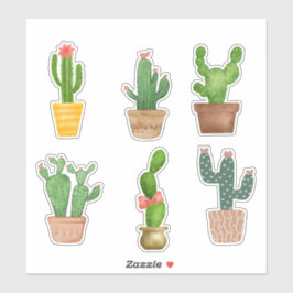 Calcomanías de vinilo cortadas a medida de cactus 