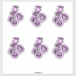Calcomanías de vinilo de rosa púrpura mística cort