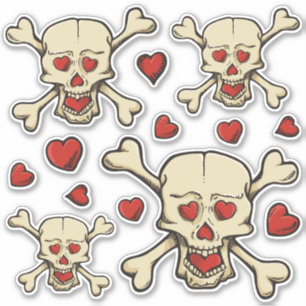 Calcomanías del conjunto de iconos de calavera con