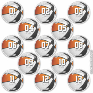 calcomanías del equipo de baloncesto naranja negro