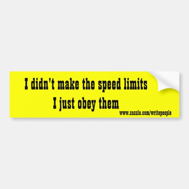 calcomanías del parachoques del límite de velocida (Frente)