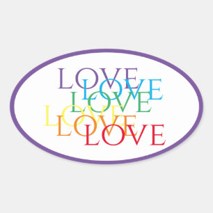 CALCOMANÍAS OVALADAS DE RAINBOW LOVE / Morado