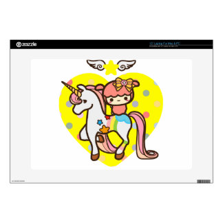 Calcomanías Para Portátiles Mascota lindo rosado del unicornio y del kawaii