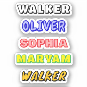 Calcomanías Personalizadas de Nombre Impermeables