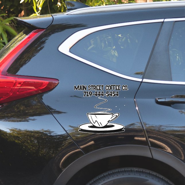 CALCOMANÍAS PERSONALIZADAS PARA NEGOCIO DE CAFÉ EN (Lado del coche)