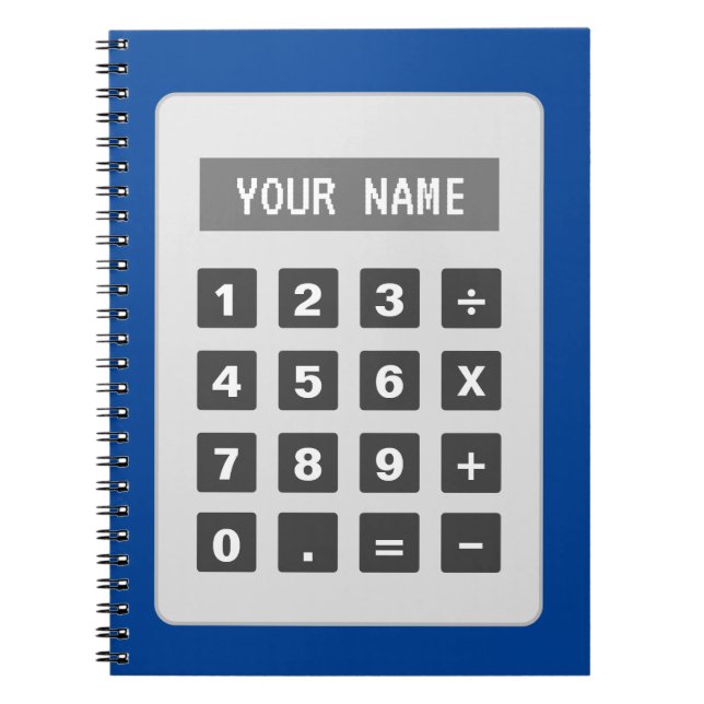 Calcular cuaderno de espiral de máquina con líneas (Frente)