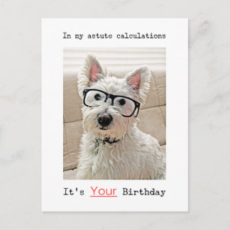 Cálculo de Westie, es tu cumpleaños, postal