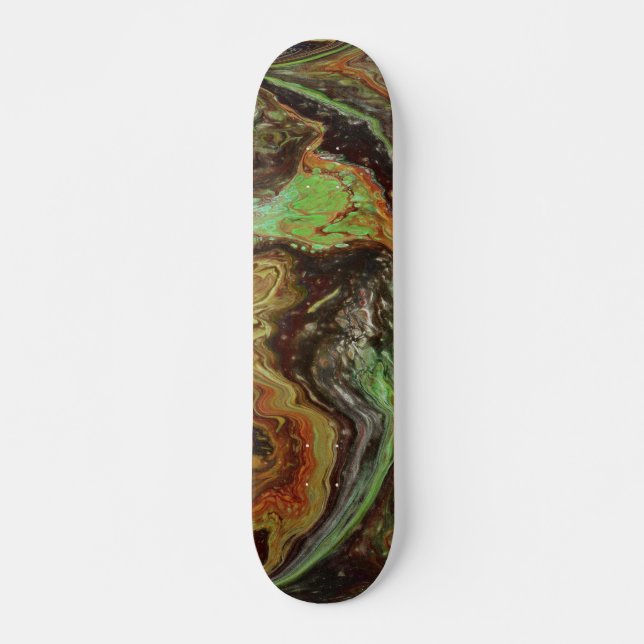 Caldonia 3 Wild Green Abstract Skateboard Deck (Anverso )
