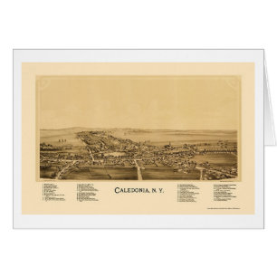 Caledonia, mapa panorámico de NY - 1892