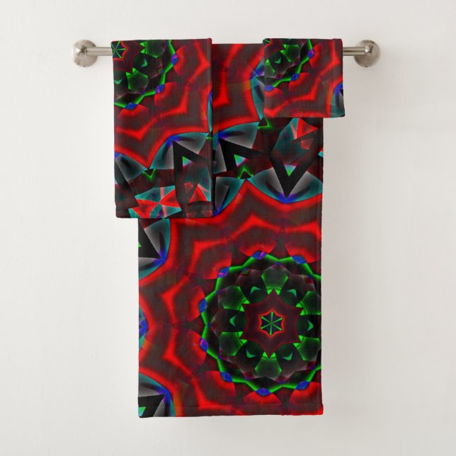 caleidoscopio con gradiente circular, verde y rojo (In situ)