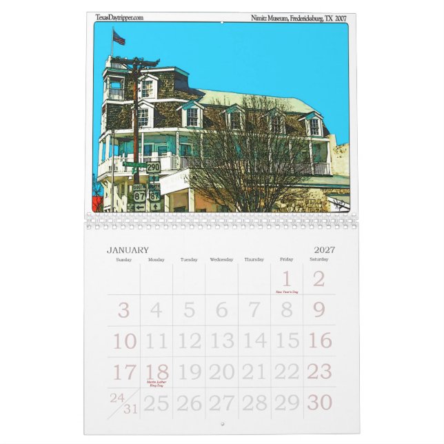 Calendario 0-2011 Calendario-Fredericksburg, TX (Jan 2027)