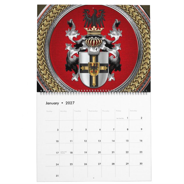 Calendario [100] Escudo de armas de orden teutónico (Jan 2027)