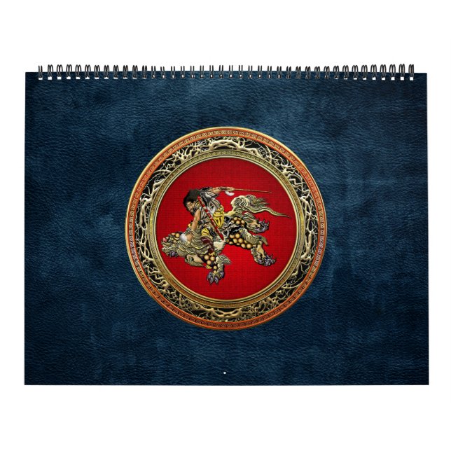 Calendario [100] Hokusai - Shoki Riding Shishi Lion (Tapa)