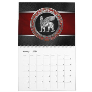 Calendario [100] León alado asirio - Plata Lamassu