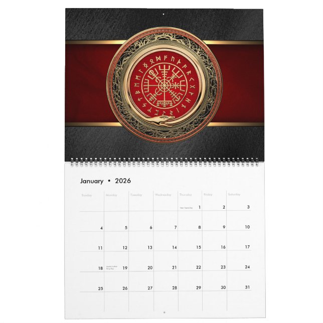 Calendario [100] Vegvisir - Viking Gold Magic Runic Compass (Jan 2026)