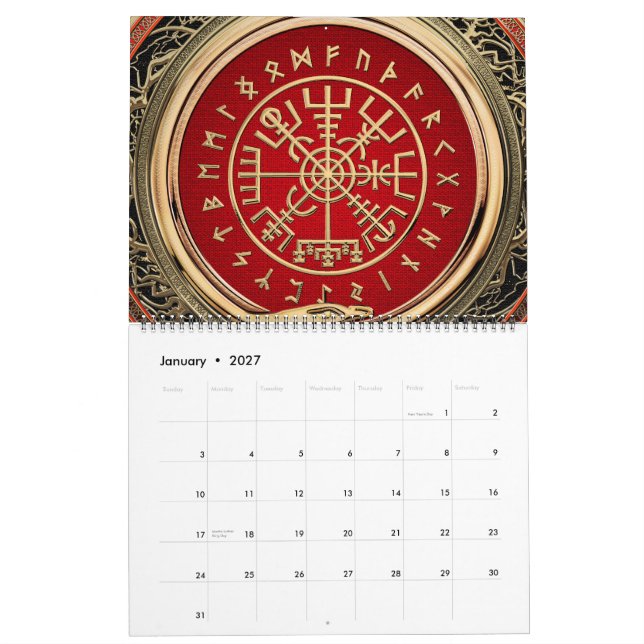 Calendario [100] Vegvisir - Viking Gold Magic Runic Compass (Jan 2027)