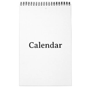 Calendario   11" x 7" Página Sencilla Pequeña Negr