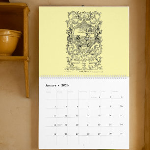 Calendario 12 Cartelas Barrocas Rococó del siglo XVIII