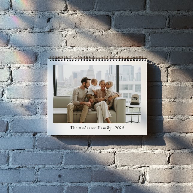 Calendario 12 Fotos personalizadas de la familia de Personali (12 Personalized Monthly Custom Family Photos Calendar)