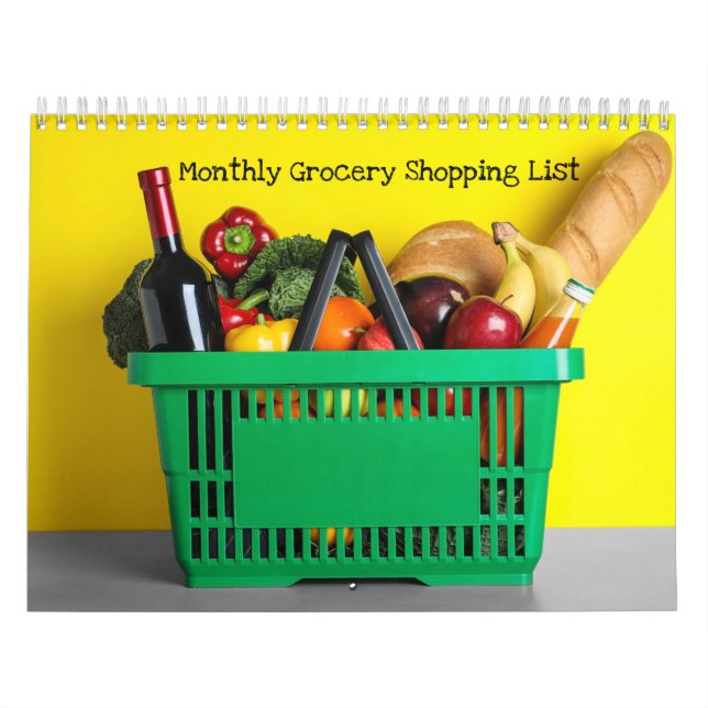 Calendario 12 Mes 2026 Calendar Grocery Shopping Tracker (Tapa)