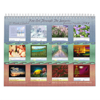 Calendario 12 meses de Bella Artes a través de las estaciones
