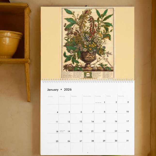 Calendario 12 Meses De Flores Arte Botánico Barroco Rococó (Subido por el creador)
