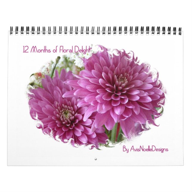 Calendario 12 meses de flores florales (Tapa)