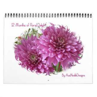 Calendario 12 meses de flores florales