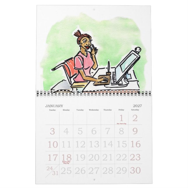 Calendario 12 meses de una comunidad accesible (Jan 2027)
