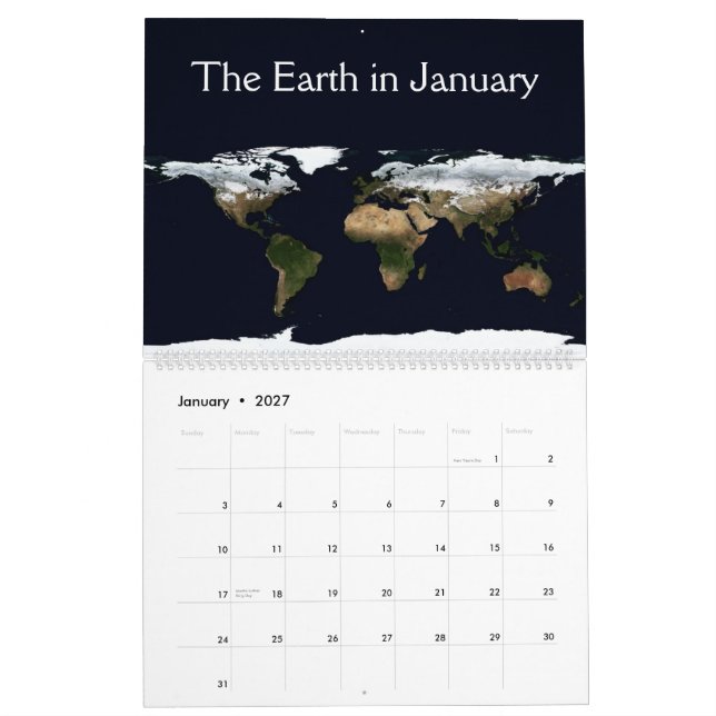 Calendario 12 meses en la tierra (Jan 2027)