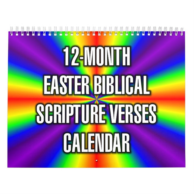 Calendario 12-Month Easter Biblical Scripture Verses (Tapa)