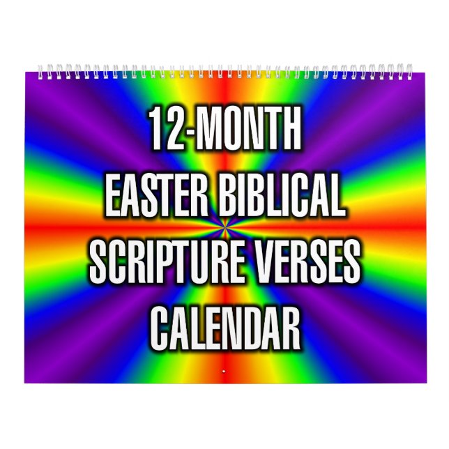 Calendario 12-Month Easter Biblical Scripture Verses (Tapa)
