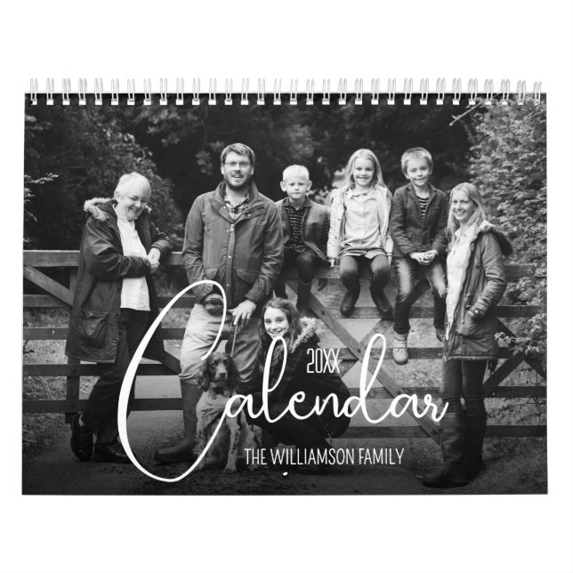 Calendario 12 Month Family Custom Photo (Tapa)