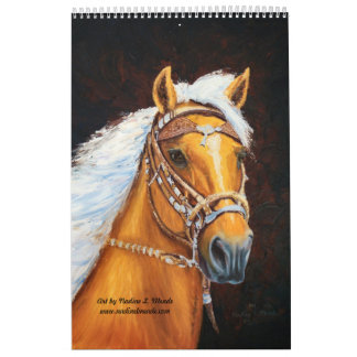 Calendario 12 pinturas del caballo tuercen en espiral -