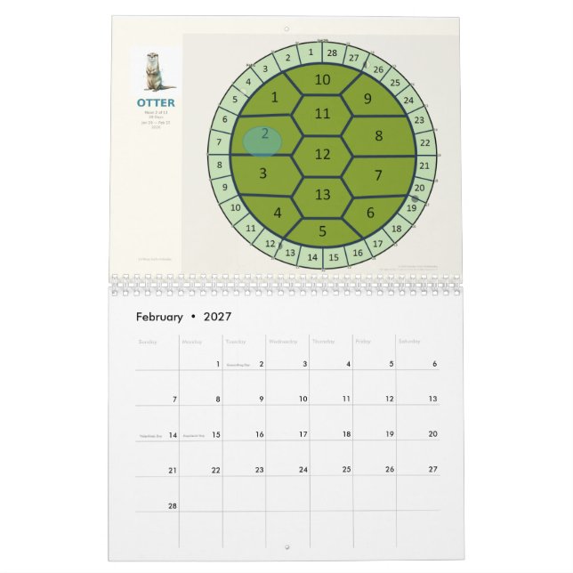 Calendario  13-Moon Turtle Calendar 2026 | Lunar Phases & Wat (Feb 2027)