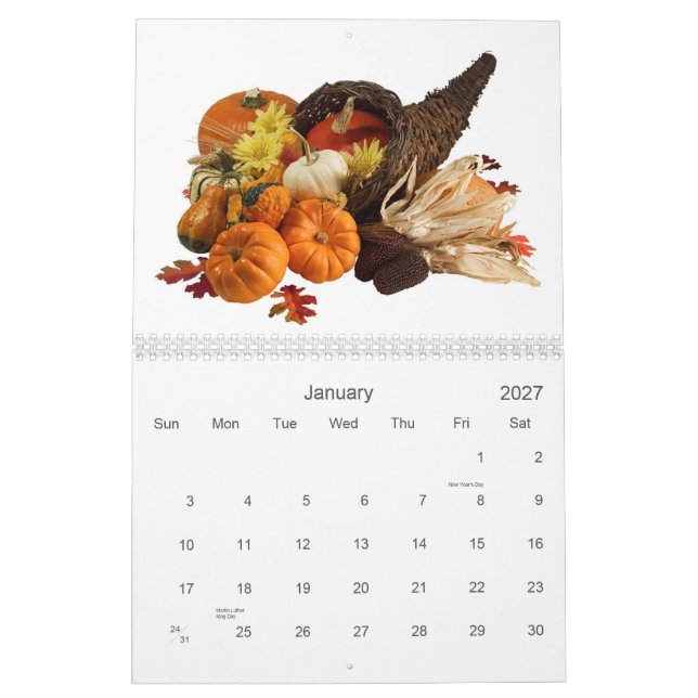 Calendario 14 de la fruta y de la comida (Jan 2027)