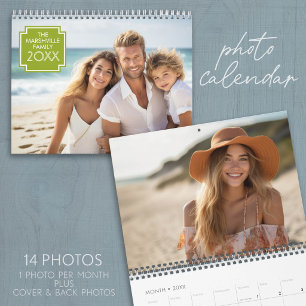 Calendario 14 Fotos Cobertura Completa - Diseño Mínimo Modern