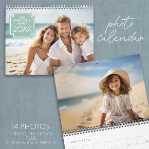 Calendario 14 Fotos Cobertura Completa - Nombre Art Deco Acuñ