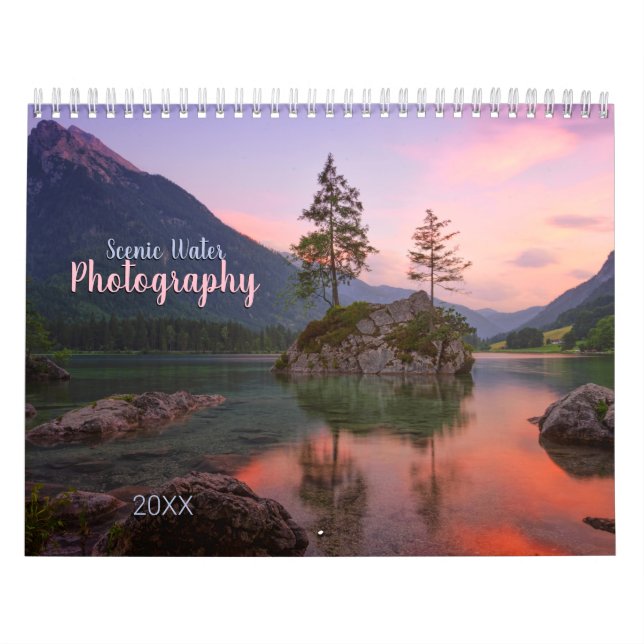 Calendario 14 fotos de agua de escenas, o usar tus fotos (Tapa)