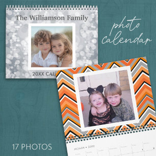 Calendario 17 Collage de fotos con patrones coloridos