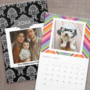 Calendario 17 Collage de Fotos - Patrones Coloridos - Familia