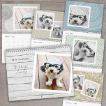 Calendario 17 plantillas de fotos con patrones modernos<br><div class="desc">Añade tus fotos favoritas para hacer un calendario fotográfico moderno. Cada mes hay espacio para una foto completa. También hay un espacio en la parte delantera y en la parte posterior al personalizar con más fotos.</div>