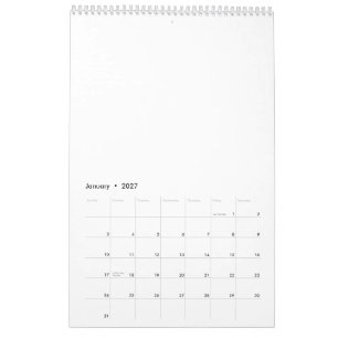 Calendario 17" x 11" Página Sencilla Blanco Medi