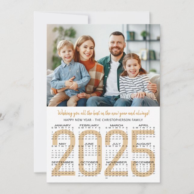 Calendario 1 de Año Nuevo 2025 Foto (Anverso)