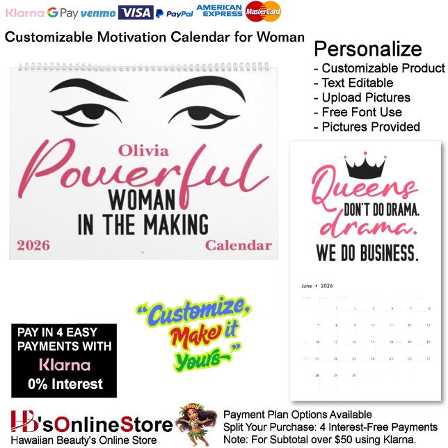 Calendario 1 Powerful Woman in The Making Motivation Goals (1 Powerful Woman in The Making Motivation Goals Calendar.)
