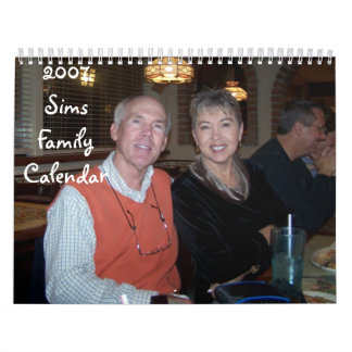 Calendario 2007 de la familia de Sims