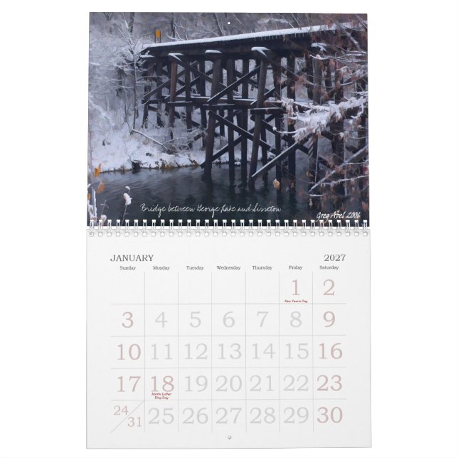 Calendario 2007 del área de Fairmont (Jan 2027)